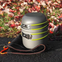 Camping Pots Cookware Set Portable Outdoor Cooking Tableware for Hiking Trekking Picnic Fishing Mountaineering - Chic Cart