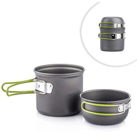 Camping Pots Cookware Set Portable Outdoor Cooking Tableware for Hiking Trekking Picnic Fishing Mountaineering - Chic Cart