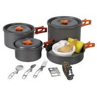 Ultralight Camping Pots Cookware Set Portable Outdoor Camp Cooking Tableware for Hiking Trekking Picnic Fishing Mountaineering - Chic Cart 