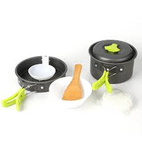 Ultralight Camping Pots Cookware Set Portable Outdoor Camp Cooking Tableware for Hiking Trekking Picnic Fishing Mountaineering - Chic Cart 