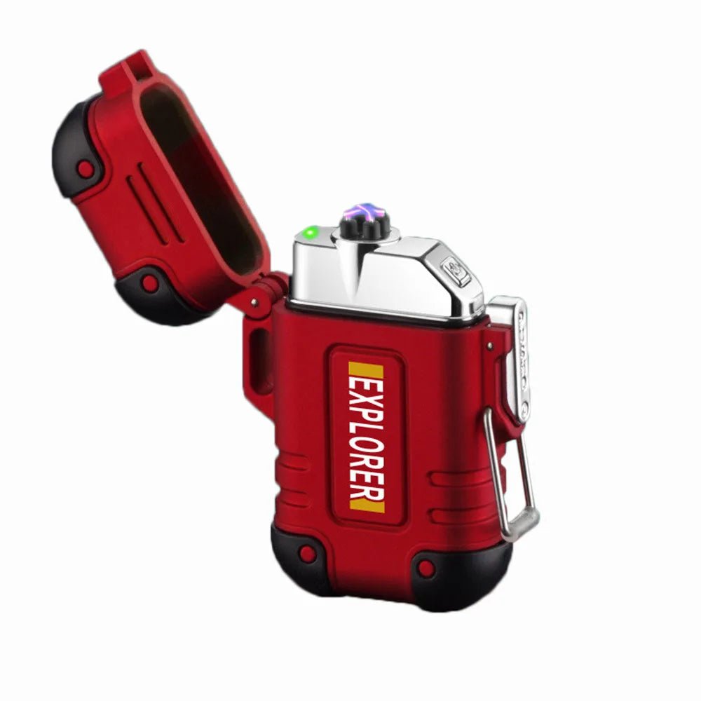 Waterproof USB Charging Electric Lighter Dual Arc Lighter Flameless Plasma Lighter Outdoor Hiking Camping Smoking Accessories - Chic Cart