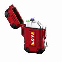 Waterproof USB Charging Electric Lighter Dual Arc Lighter Flameless Plasma Lighter Outdoor Hiking Camping Smoking Accessories - Chic Cart