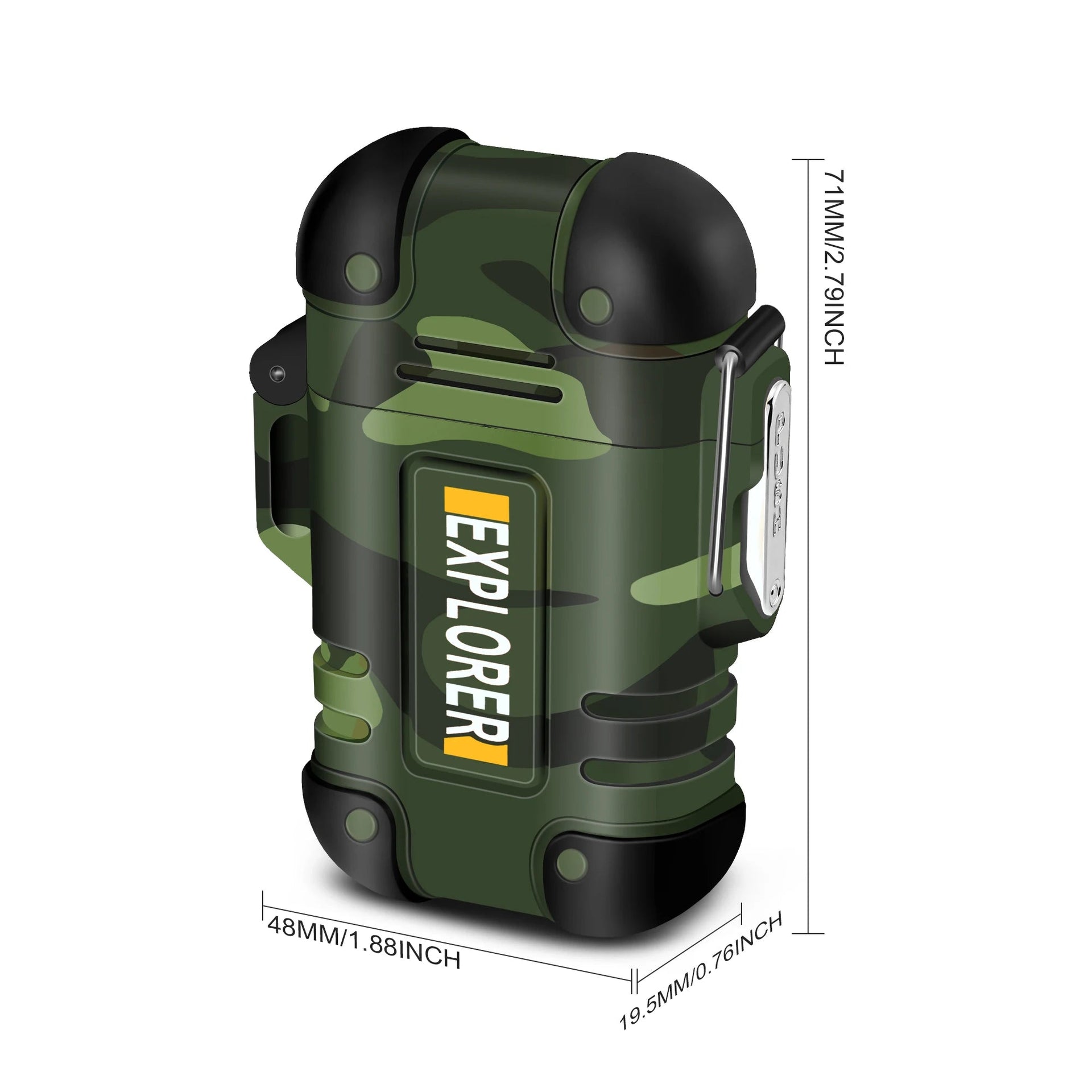 Waterproof USB Charging Electric Lighter Dual Arc Lighter Flameless Plasma Lighter Outdoor Hiking Camping Smoking Accessories - Chic Cart