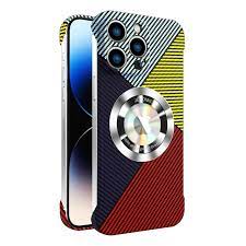 Luxury 3D Carbon Fiber Textured Plating Leather Phone Case For iPhone 16 15 14 13 Pro Max Plus Alloy Metal Lens Shockproof Cover - Chic Cart 