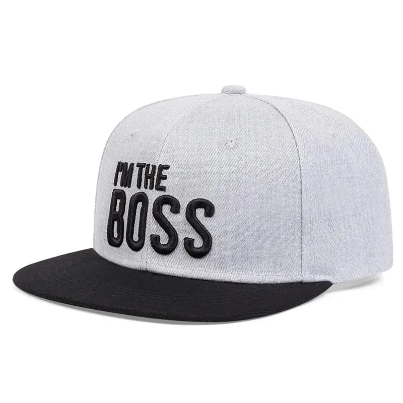 Unisex I 'M THE BOSS Letter Embroidery Hip - hop Hats Outdoor Adjustable Casual Baseball Caps Sunscreen Hat - Chic Cart