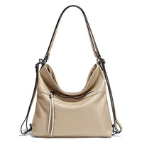 Zency Fashion Women Shoulder Bag 100% Genuine Leather Large Capacity Designer Handbag Hobo Bag Backpack Transformer Bag Sac Main - Chic Cart