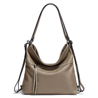 Zency Fashion Women Shoulder Bag 100% Genuine Leather Large Capacity Designer Handbag Hobo Bag Backpack Transformer Bag Sac Main - Chic Cart