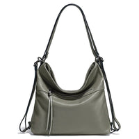 Zency Fashion Women Shoulder Bag 100% Genuine Leather Large Capacity Designer Handbag Hobo Bag Backpack Transformer Bag Sac Main - Chic Cart