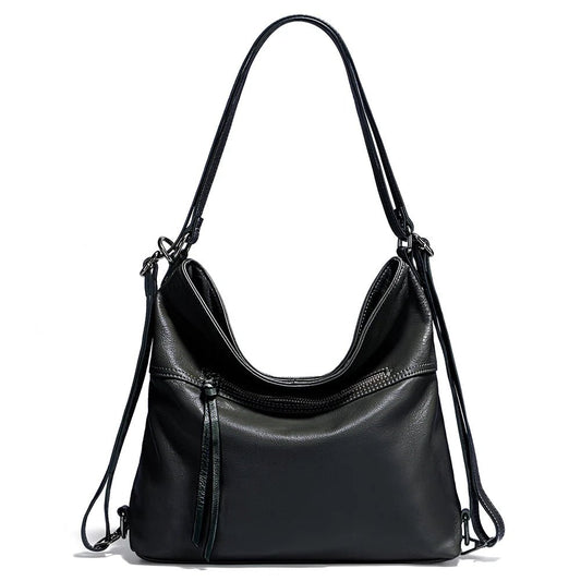 Zency Fashion Women Shoulder Bag 100% Genuine Leather Large Capacity Designer Handbag Hobo Bag Backpack Transformer Bag Sac Main - Chic Cart