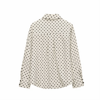 2025 RZRA Spring New Women's Fashion Casual Style Butterfly Knot Decoration Wave Point Long Sleeve Single breasted Shirt - Chic Cart