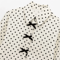 2025 RZRA Spring New Women's Fashion Casual Style Butterfly Knot Decoration Wave Point Long Sleeve Single breasted Shirt - Chic Cart