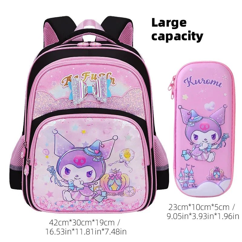 Kuromi Girls Anime Waterproof Backpack, Large Capacity & Durable Melody School Bag, Multiple Pockets, Travel Outdoor Casual Bag - Chic Cart