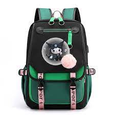 Sanrio Kuromi Mymelody Waterproof Backpack, Cute Cartoon Large Capacity School Bag, Fashionable Casual Daypack, Multiple Pockets - Chic Cart 
