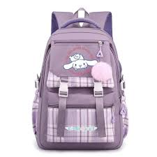 Sanrio Kuromi Mymelody Waterproof Backpack, Cute Cartoon Large Capacity School Bag, Fashionable Casual Daypack, Multiple Pockets - Chic Cart 