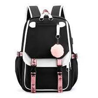 Sanrio Kuromi Mymelody Waterproof Backpack, Cute Cartoon Large Capacity School Bag, Fashionable Casual Daypack, Multiple Pockets - Chic Cart 