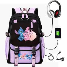 Sanrio Kuromi Mymelody Waterproof Backpack, Cute Cartoon Large Capacity School Bag, Fashionable Casual Daypack, Multiple Pockets - Chic Cart 
