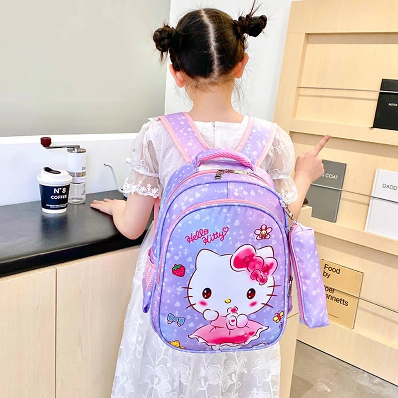 Kuromi School Bag, Backpack With Pencil Case, Hello Kitty Sanrio Anime Travel Bag, Daily Use School Use Bags, Birthday Gift - Chic Cart