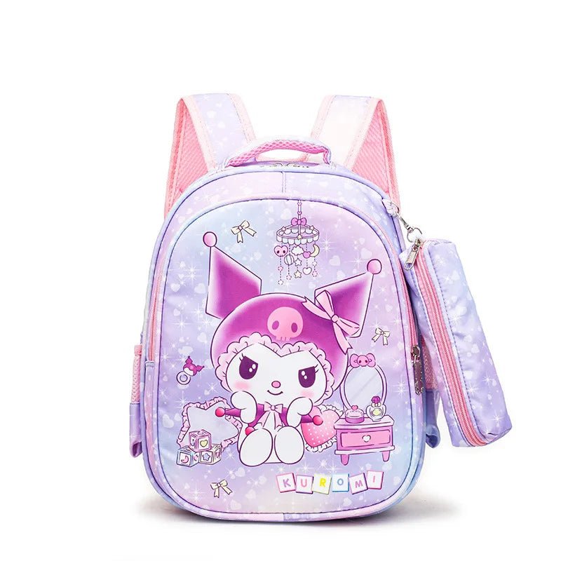 Kuromi School Bag, Backpack With Pencil Case, Hello Kitty Sanrio Anime Travel Bag, Daily Use School Use Bags, Birthday Gift - Chic Cart