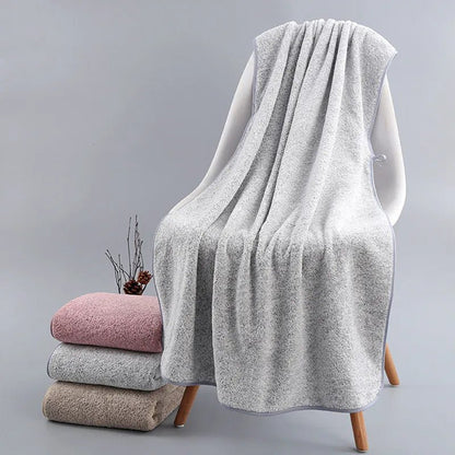 thick and big Bamboo Charcoal Coral Velvet Bath Towel For Adult Soft Absorbent Microfiber Fabric Towel Household Bathroom Towel - Chic Cart