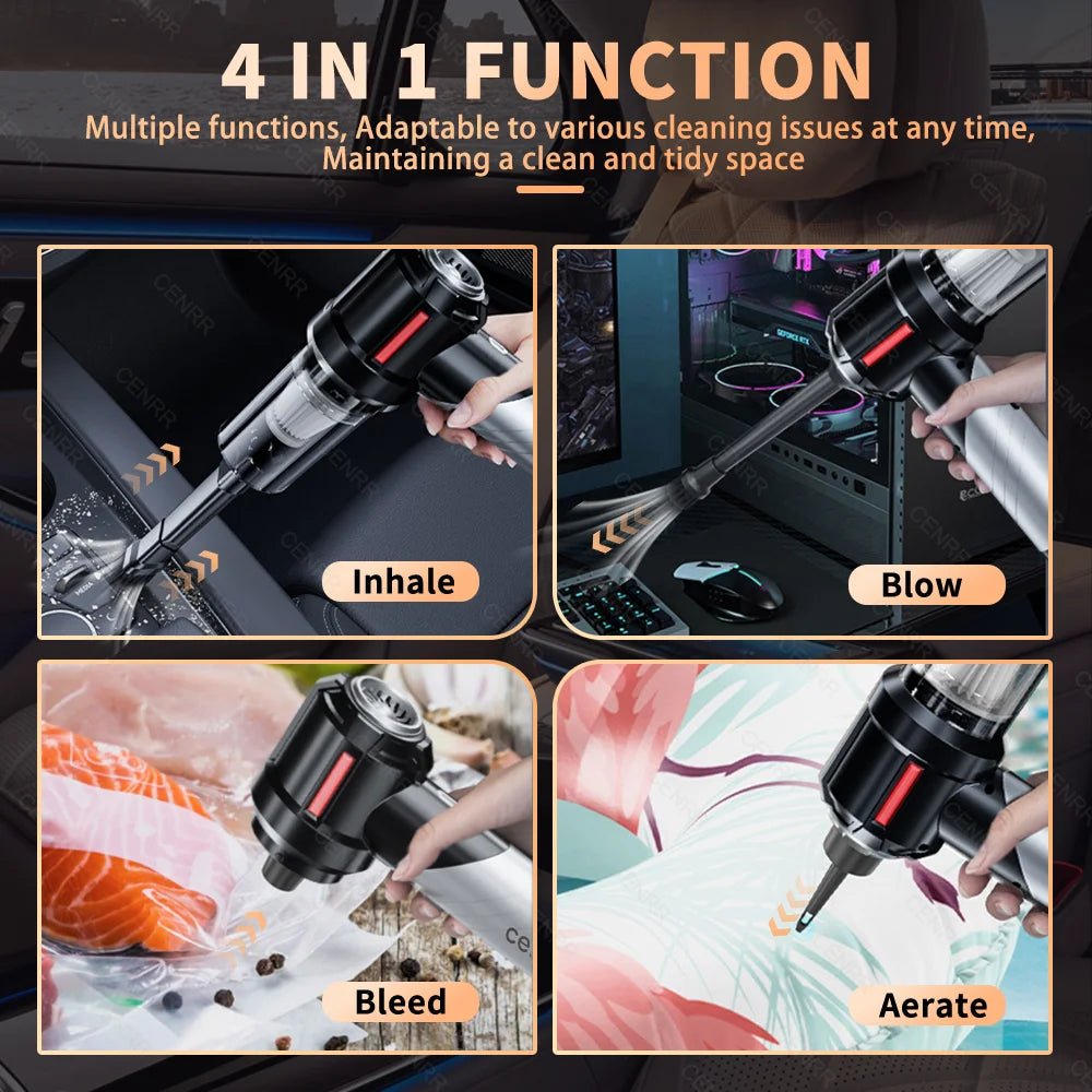 CENRR 998000PA Car Vacuum Cleaner Strong Suction Powerful Handheld Wireless Vacuum Cleaner Mini Blower for Home Appliance - Chic Cart