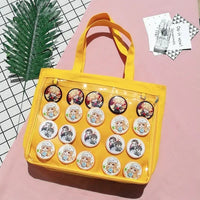 Fashion New Canvas Ita Bag Large Capacity Cartoon Tote Bags for Women Transparent Shoulder Bags Teenage Girls Japanese - Chic Cart