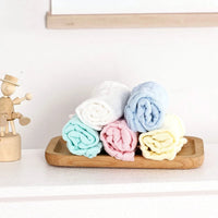 Soft Cotton Gauze 5PCS Baby Face Towel Set Solid Color Burp Cloth Handkerchief Feeding Wash Cloth Wipe - Chic Cart