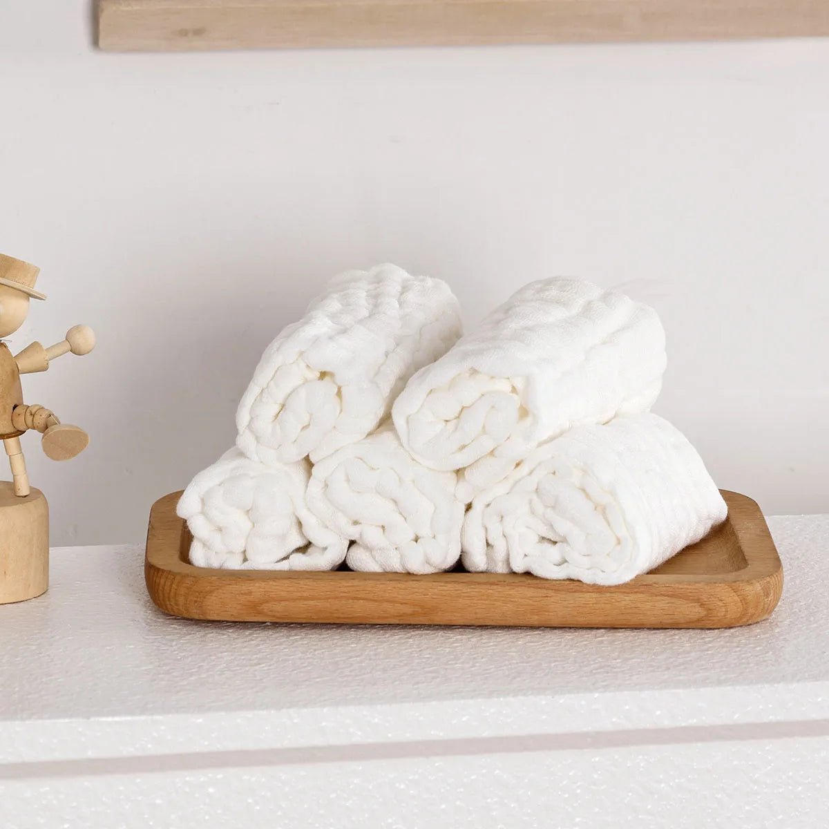 Soft Cotton Gauze 5PCS Baby Face Towel Set Solid Color Burp Cloth Handkerchief Feeding Wash Cloth Wipe - Chic Cart