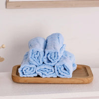 Soft Cotton Gauze 5PCS Baby Face Towel Set Solid Color Burp Cloth Handkerchief Feeding Wash Cloth Wipe - Chic Cart