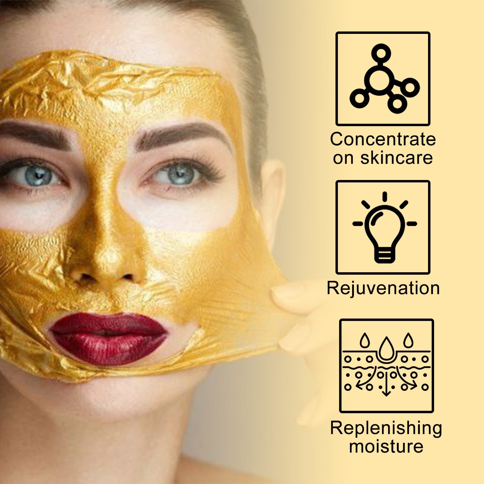 Retinol Gold Facial Mask Deep Pore Cleaning Fading Wrinkle - Chic Cart