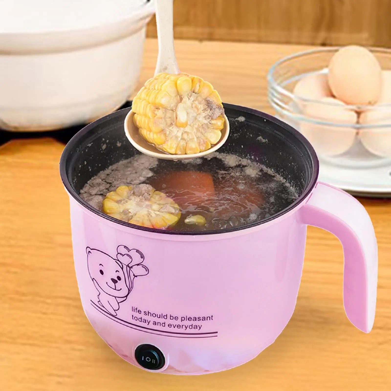 Electric Hot Pot Nonstick 1.8L Kitchen Cooking Appliances for Eggs Fry Ramen - Chic Cart
