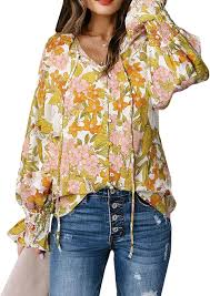 Fashion Loose Shirt Woman Elegant Round-Neck Woman Shirt Printed Casual Woman Shirt Holiday Weekend Top - Chic Cart 
