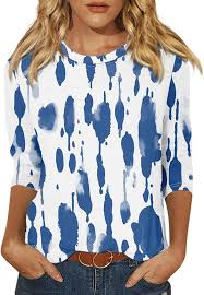 Fashion Loose Shirt Woman Elegant Round-Neck Woman Shirt Printed Casual Woman Shirt Holiday Weekend Top - Chic Cart 