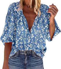 Fashion Loose Shirt Woman Elegant Round-Neck Woman Shirt Printed Casual Woman Shirt Holiday Weekend Top - Chic Cart 