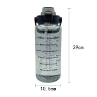 2L Sports Water Bottle Large Capacity Plastic Water Cup Portable Drink Bottle with Time Marker for Outdoor Sports Fitness Kettle - Chic Cart