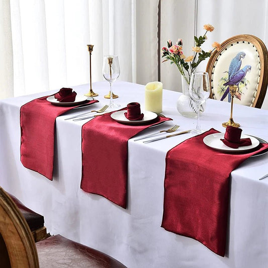 Set Of 6/12/24 Table Cloth Napkins Durable Satin Polyester Thicken Placemat Reusable for Kitchen Dining Wedding Decoration - Chic Cart