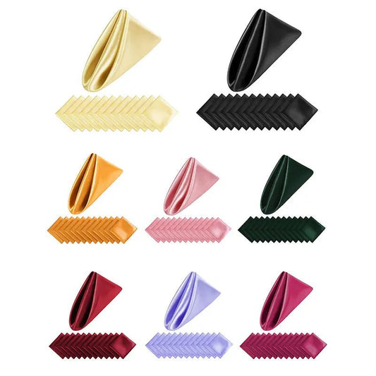 Set Of 6/12/24 Table Cloth Napkins Durable Satin Polyester Thicken Placemat Reusable for Kitchen Dining Wedding Decoration - Chic Cart
