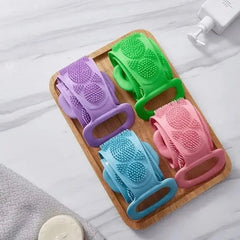 Body Sponge Silicone Brushes Bath Towels Scrubber Rubbing Back Peeling Massage Shower Belt Extended Skin Clean Brushes - Chic Cart