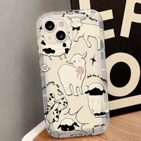 Cute Little Lamb Angel Sheep Phone Case for IPhone 16 15 14 13 12 11 Pro Max 7 8 Plus X XR XSMax Airbag Anti Fall Clear Cover - Chic Cart