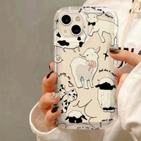 Cute Little Lamb Angel Sheep Phone Case for IPhone 16 15 14 13 12 11 Pro Max 7 8 Plus X XR XSMax Airbag Anti Fall Clear Cover - Chic Cart