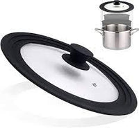 Multifunctional Tempered Glass Pot Lid Silicone Rim Cool Touch Handle Steam Dishwasher Safe Skillet Pan Cover Christmas Gift - Chic Cart 