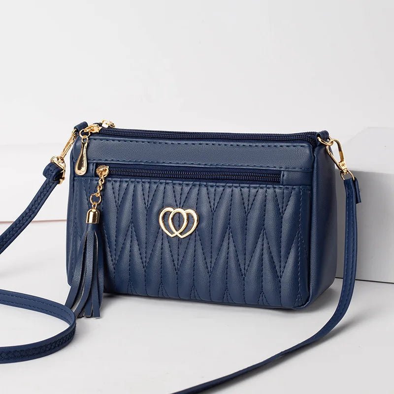 PU Leather Crossbody Bags Zipper New Fashion Shoulder Bag for Women Large Capacity Tassel Thread Small Purse and Handbags - Chic Cart