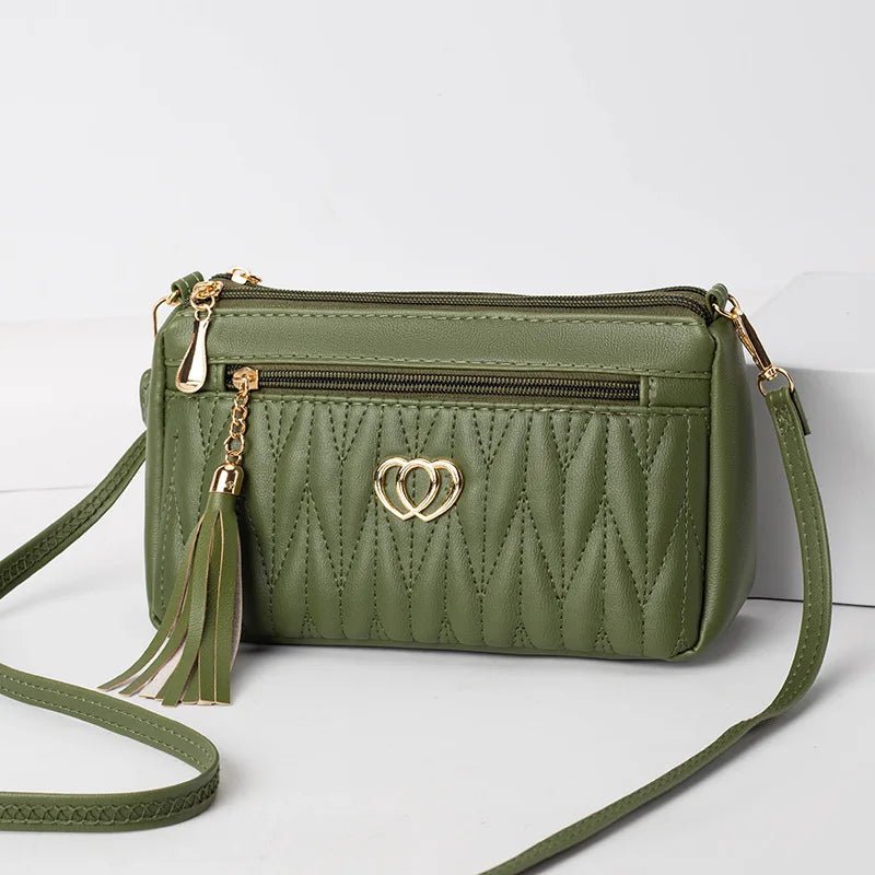 PU Leather Crossbody Bags Zipper New Fashion Shoulder Bag for Women Large Capacity Tassel Thread Small Purse and Handbags - Chic Cart