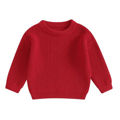 Cute Toddler Unisex Cable Knit Sweater Warm Cozy Round Neck Long Sleeve Pullover Jumper for Autumn Winter Season - Chic Cart