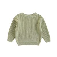 Cute Toddler Unisex Cable Knit Sweater Warm Cozy Round Neck Long Sleeve Pullover Jumper for Autumn Winter Season - Chic Cart