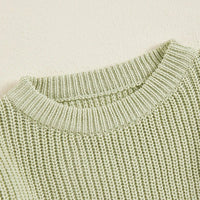 Cute Toddler Unisex Cable Knit Sweater Warm Cozy Round Neck Long Sleeve Pullover Jumper for Autumn Winter Season - Chic Cart