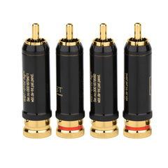 HIFI 4Pcs 0102Ag Gold/Rhodium plated rca plug for audio signal cable rca connector audio terminal RCA head - Chic Cart