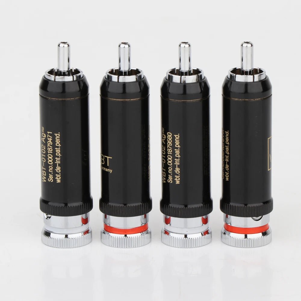HIFI 4Pcs 0102Ag Gold/Rhodium plated rca plug for audio signal cable rca connector audio terminal RCA head - Chic Cart