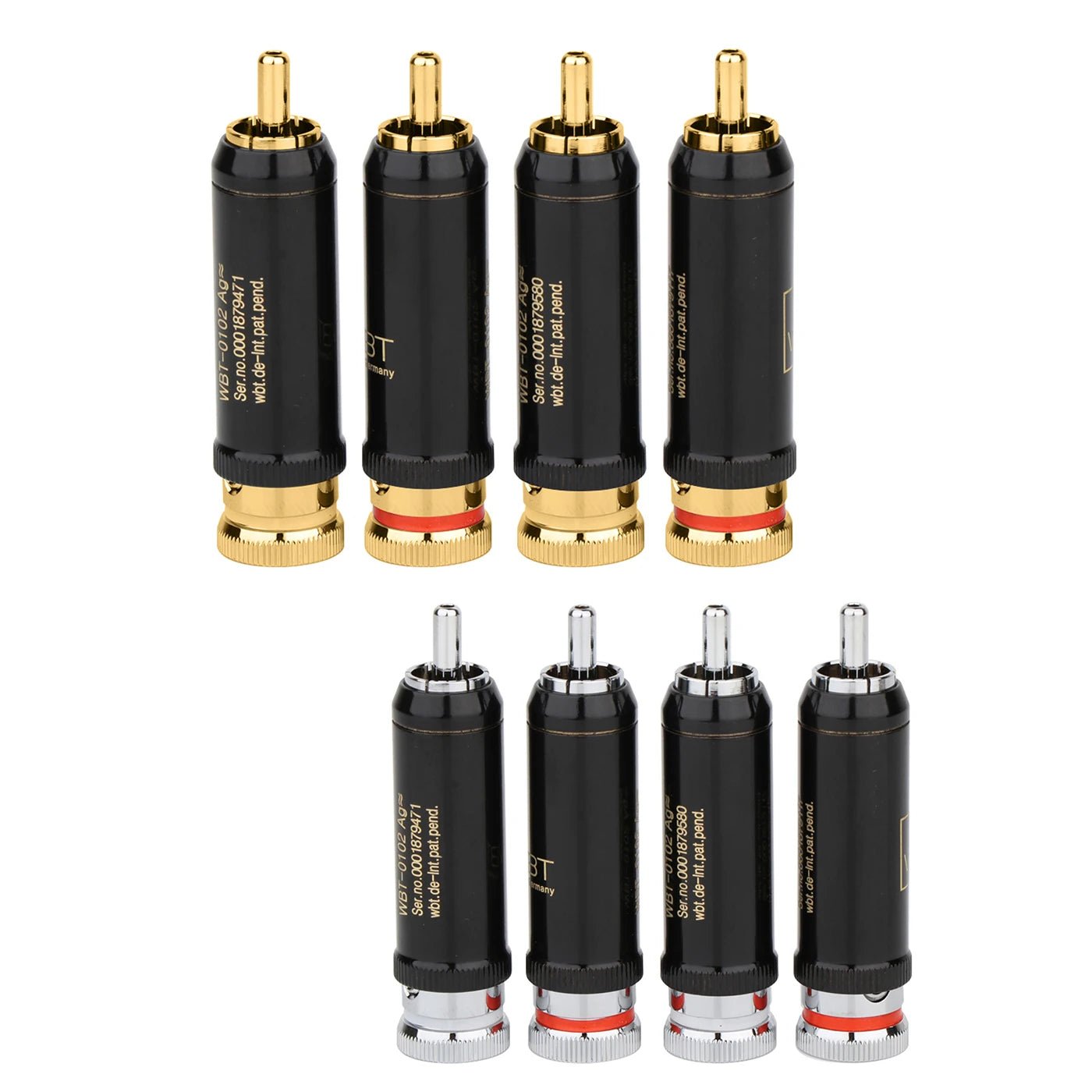 HIFI 4Pcs 0102Ag Gold/Rhodium plated rca plug for audio signal cable rca connector audio terminal RCA head - Chic Cart