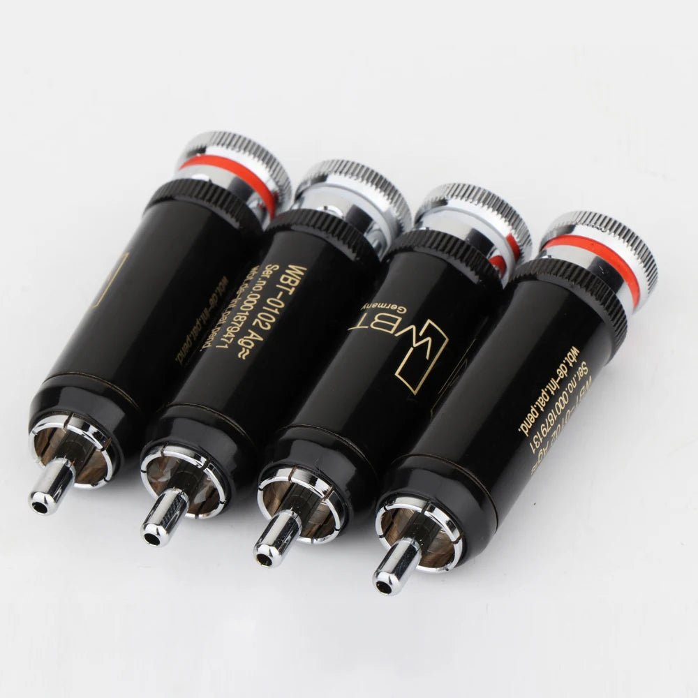 HIFI 4Pcs 0102Ag Gold/Rhodium plated rca plug for audio signal cable rca connector audio terminal RCA head - Chic Cart