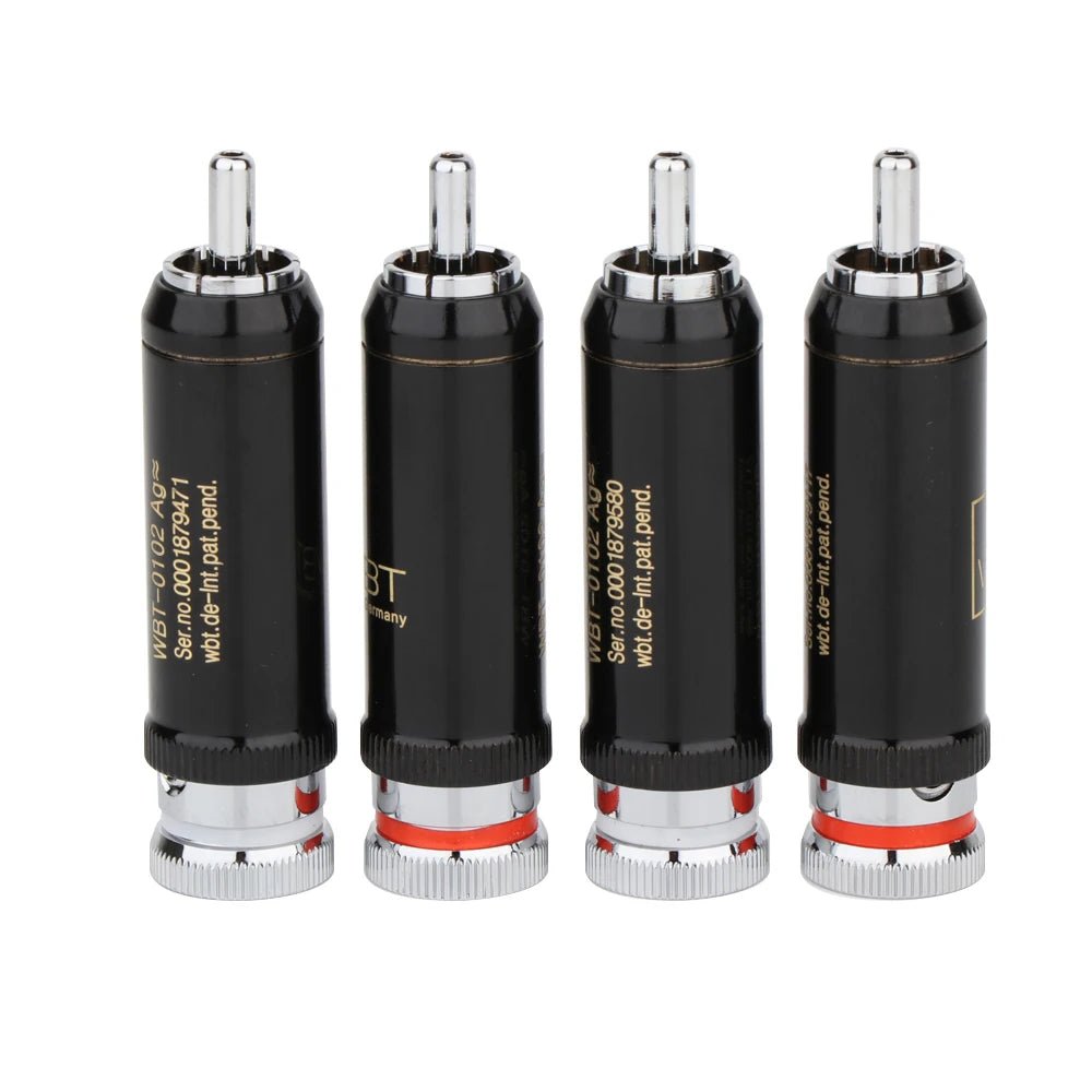 HIFI 4Pcs 0102Ag Gold/Rhodium plated rca plug for audio signal cable rca connector audio terminal RCA head - Chic Cart